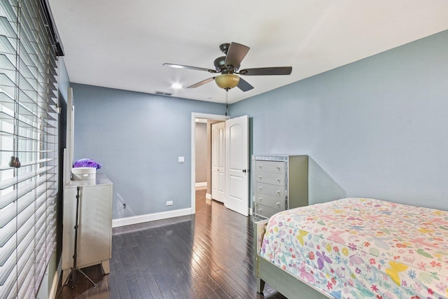 1 Churchill Ct, South Elgin, IL 60177 - bedroom with wood-type flooring, baseboards, and ceiling fan