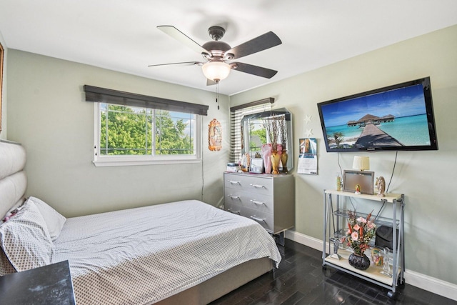 1 Churchill Ct, South Elgin, IL 60177 - bedroom featuring baseboards, dark wood-type flooring, and ceiling fan