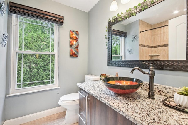 1 Churchill Ct, South Elgin, IL 60177 - full bathroom with toilet, baseboards, plenty of natural light, and vanity
