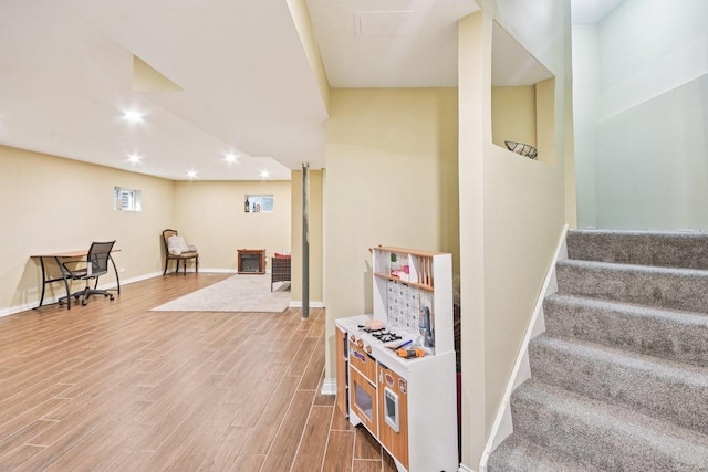 1 Churchill Ct, South Elgin, IL 60177 - stairway featuring wood finished floors, recessed lighting, and baseboards