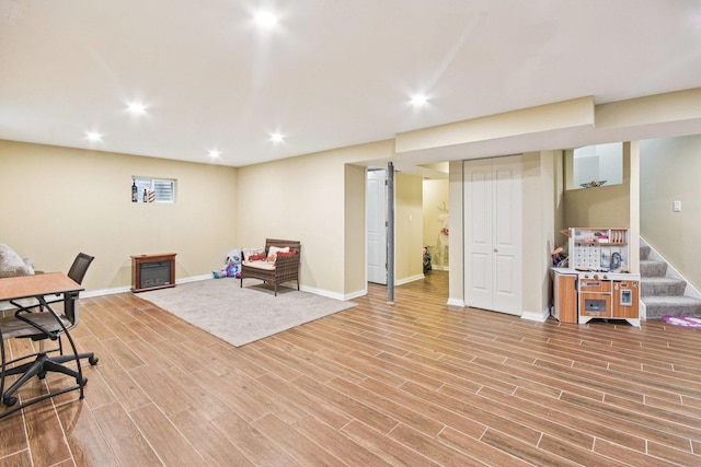 1 Churchill Ct, South Elgin, IL 60177 - office area featuring light wood-style floors, recessed lighting, and baseboards