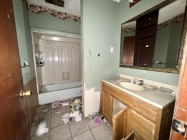 103 W 2nd St, Broadlands, IL 61816 - bathroom with vanity, tile patterned flooring, and  shower combination