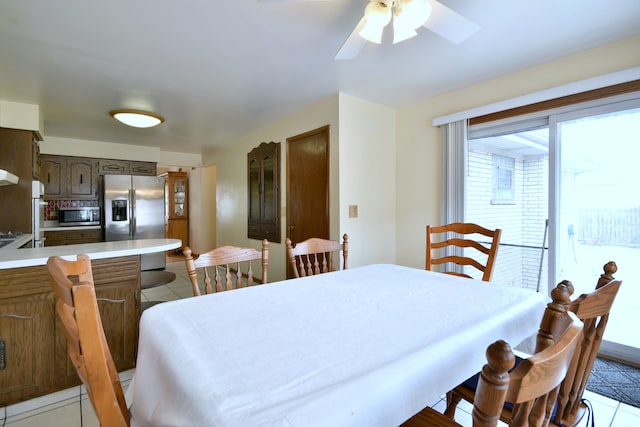 4732 N Anthon Ave, Chicago, IL 60656 - dining room featuring ceiling fan and light tile patterned flooring