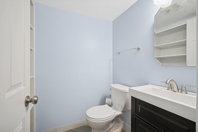 2443 E Brandenberry Ct Unit 1B, Arlington Heights, IL 60004 - half bathroom with vanity, toilet, tile patterned floors, and baseboards