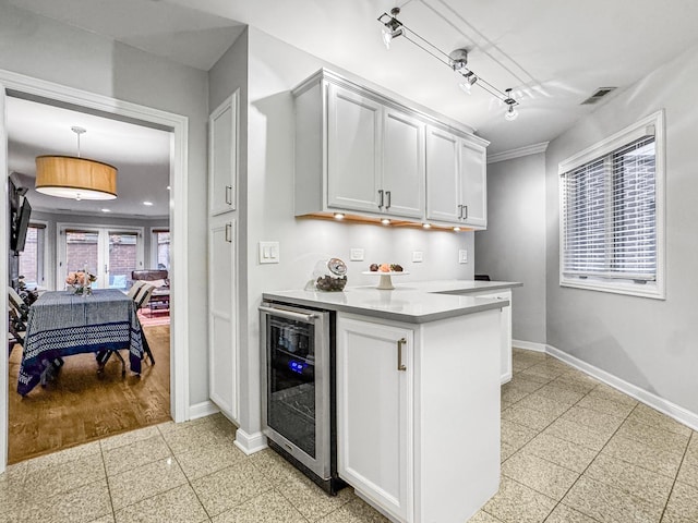 2736 N Hampden Ct Unit 105, Chicago, IL 60614 - indoor bar featuring wine cooler, baseboards, and granite tiled floors