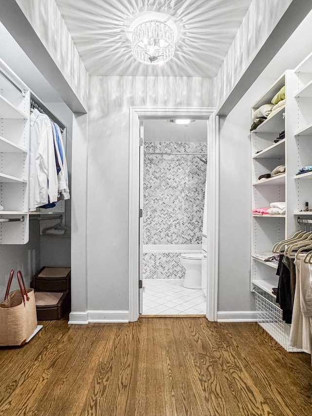 2736 N Hampden Ct Unit 105, Chicago, IL 60614 - spacious closet with wood finished floors and a chandelier