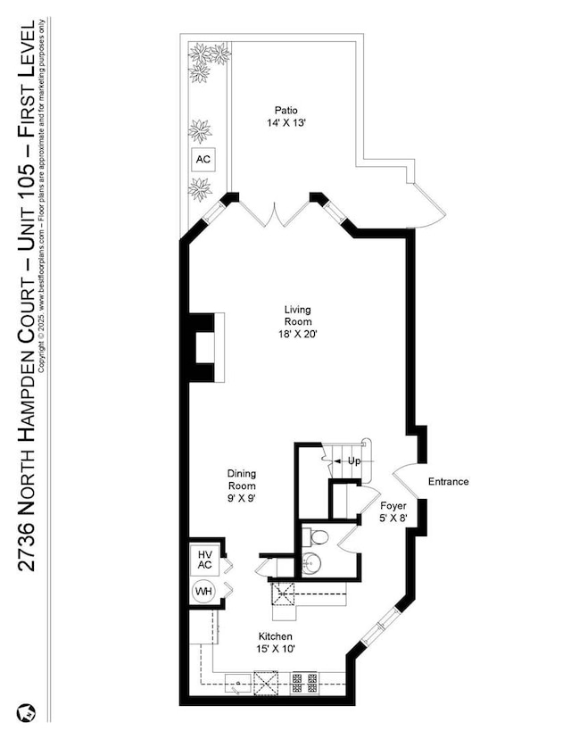 2736 N Hampden Ct Unit 105, Chicago, IL 60614 - property floor plan