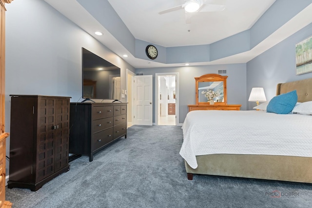 5272 Pineham Ct, Long Grove, IL 60047 - carpeted bedroom with recessed lighting, ensuite bath, and a ceiling fan