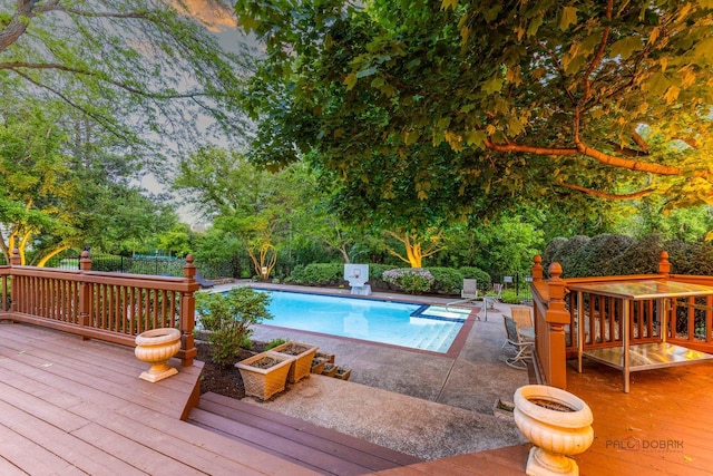 5272 Pineham Ct, Long Grove, IL 60047 - outdoor pool featuring a deck, a fenced backyard, and a patio