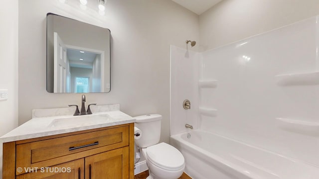 554 E Jackson St, Joliet, IL 60432 - bathroom featuring toilet, vanity, and shower / bath combination