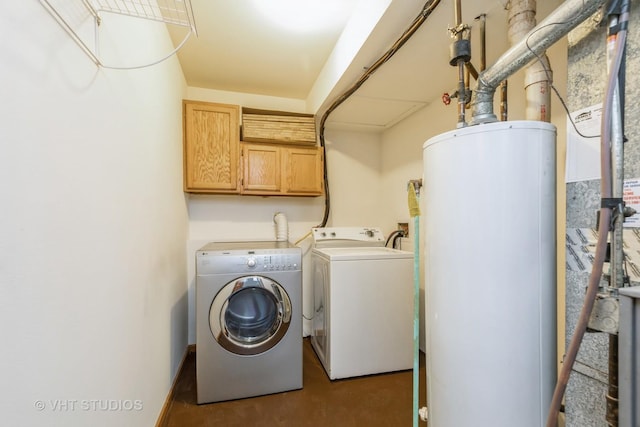 419 N Cresthill Ave, Mchenry, IL 60050 - washroom with independent washer and dryer, gas water heater, and cabinet space