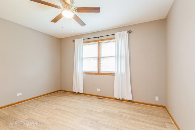 419 N Cresthill Ave, Mchenry, IL 60050 - empty room with light wood-type flooring, baseboards, and ceiling fan