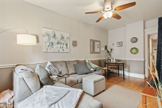 217 Circle Ave, Forest Park, IL 60130 - living area with ceiling fan and wood finished floors