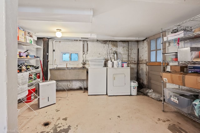 217 Circle Ave, Forest Park, IL 60130 - basement with washing machine and clothes dryer and a sink