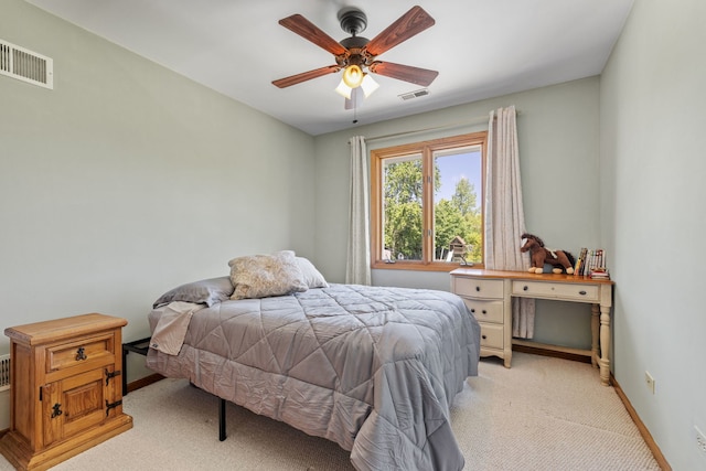 8340 W Monee Manhattan Rd, Monee, IL 60449 - bedroom with light colored carpet and ceiling fan