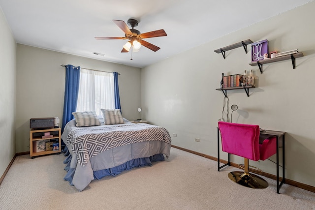 8340 W Monee Manhattan Rd, Monee, IL 60449 - carpeted bedroom featuring baseboards and a ceiling fan