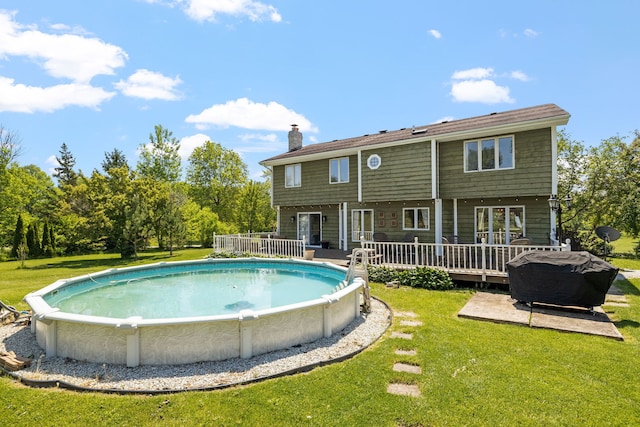 8340 W Monee Manhattan Rd, Monee, IL 60449 - outdoor pool featuring a deck and a yard