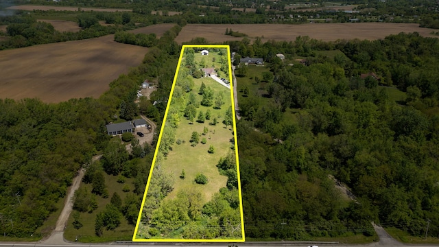 8340 W Monee Manhattan Rd, Monee, IL 60449 - aerial view of property's location with rural landscape and property boundaries highlighted