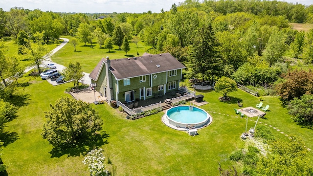 8340 W Monee Manhattan Rd, Monee, IL 60449 - view from above of property with a pool