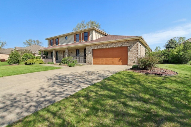 679 Gibbons Dr, New Lenox, IL 60451 - traditional home with driveway, a garage, covered porch, and a front lawn