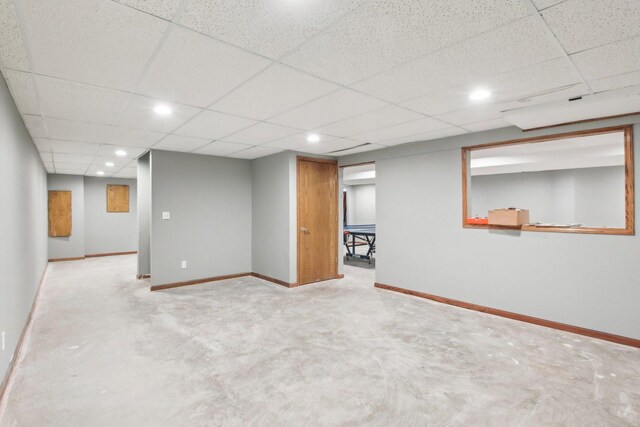 679 Gibbons Dr, New Lenox, IL 60451 - finished below grade area with a paneled ceiling, baseboards, and recessed lighting