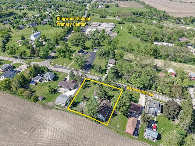5207 Barnard Mill Rd, Ringwood, IL 60072 - aerial perspective of suburban area featuring property parcel outlined