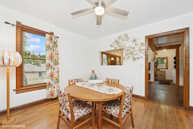 5207 Barnard Mill Rd, Ringwood, IL 60072 - dining space featuring hardwood / wood-style floors and ceiling fan