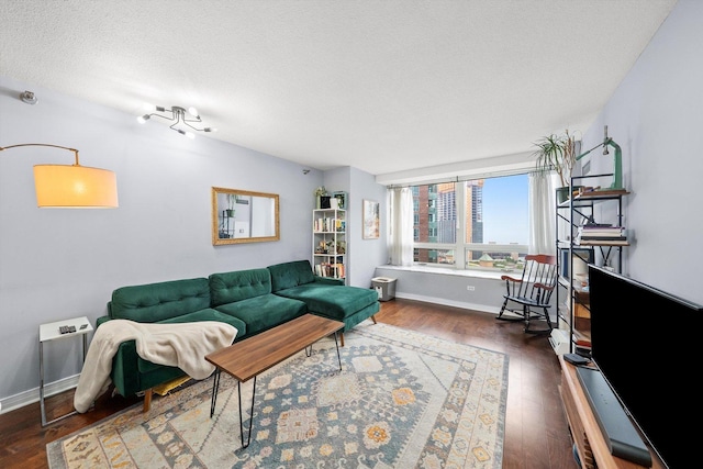 512 N Mcclurg Ct Unit 705, Chicago, IL 60611 - living area featuring wood finished floors and a textured ceiling