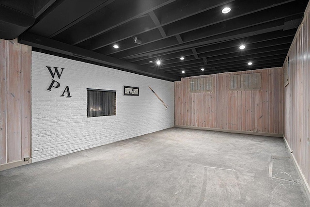 705 Meadows Rd, Geneva, IL 60134 - finished below grade area featuring wooden walls and light carpet
