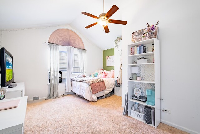 5239 Diamond Dr Unit B, Oak Forest, IL 60452 - carpeted bedroom with vaulted ceiling and a ceiling fan