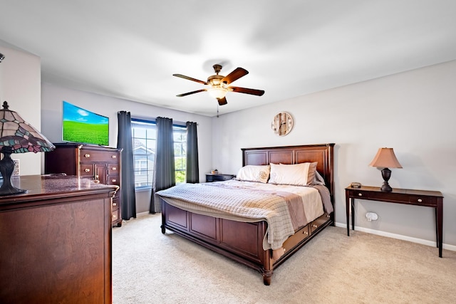 5239 Diamond Dr Unit B, Oak Forest, IL 60452 - bedroom with light carpet, ceiling fan, and baseboards