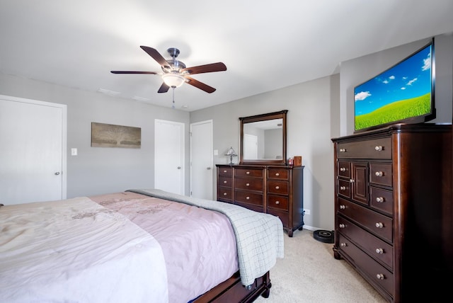 5239 Diamond Dr Unit B, Oak Forest, IL 60452 - bedroom with light colored carpet and a ceiling fan