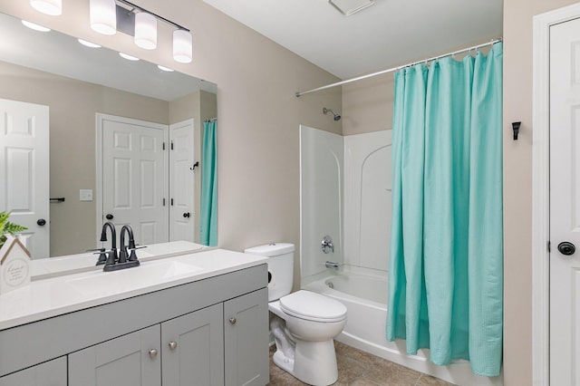 101 E Robinson Ave, Cortland, IL 60112 - full bath with toilet, vanity, shower / bath combo with shower curtain, and tile patterned floors