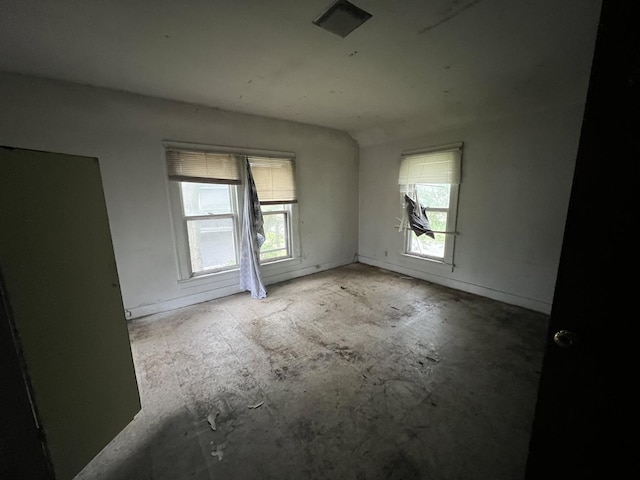 view of spare room