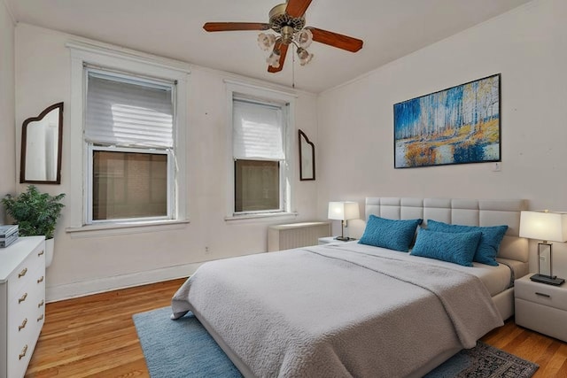 2749 N Hampden Ct Unit 1E, Chicago, IL 60614 - bedroom featuring light wood-type flooring, baseboards, and ceiling fan