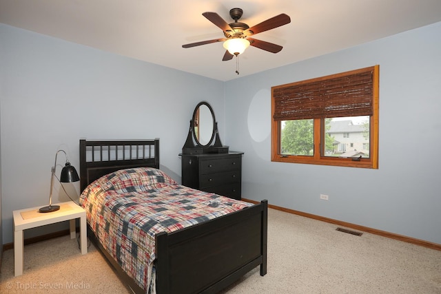 14822 S Eagle Ridge Dr, Homer Glen, IL 60491 - bedroom with baseboards, light colored carpet, and a ceiling fan