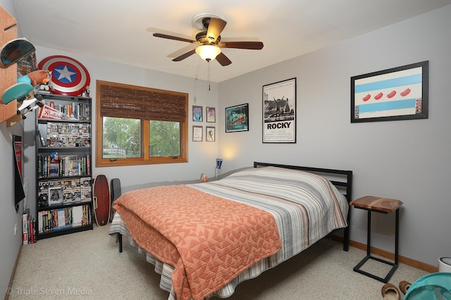 14822 S Eagle Ridge Dr, Homer Glen, IL 60491 - bedroom with baseboards, a ceiling fan, and carpet