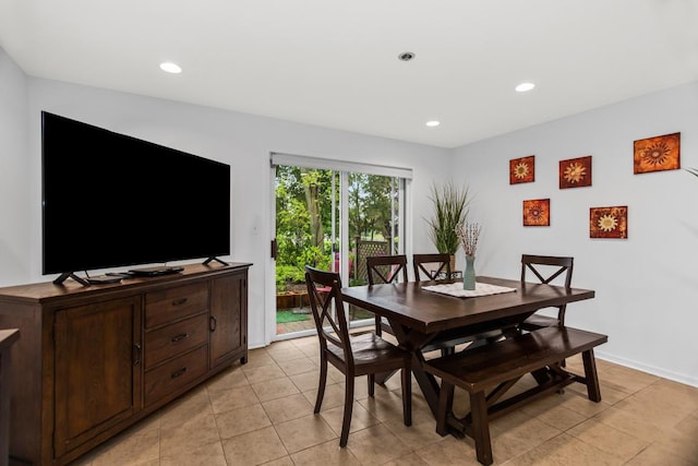1203 Central St Unit C, Evanston, IL 60201 - dining area with light tile patterned floors and recessed lighting