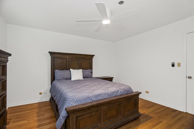1203 Central St Unit C, Evanston, IL 60201 - bedroom featuring wood finished floors, baseboards, and ceiling fan