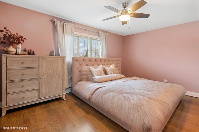 7146 S Oketo Ave, Bridgeview, IL 60455 - bedroom with dark wood-type flooring and a ceiling fan