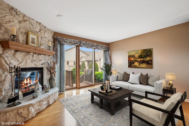 8806 175th St, Tinley Park, IL 60487 - living room with light wood-style flooring and a fireplace
