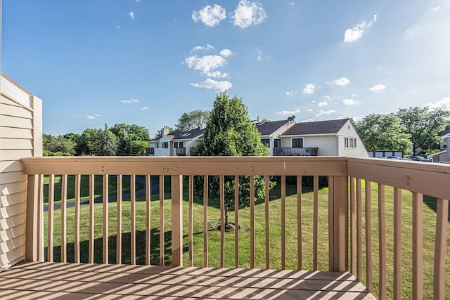 143 W Fabish Dr Unit 143, Buffalo Grove, IL 60089 - wooden deck with a residential view and a lawn