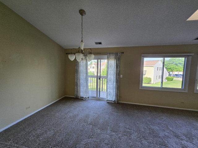 143 W Fabish Dr Unit 143, Buffalo Grove, IL 60089 - carpeted spare room featuring a chandelier and a textured ceiling
