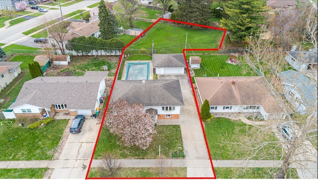 207 Muehl Dr, Lockport, IL 60441 - aerial view of residential area with property boundaries highlighted