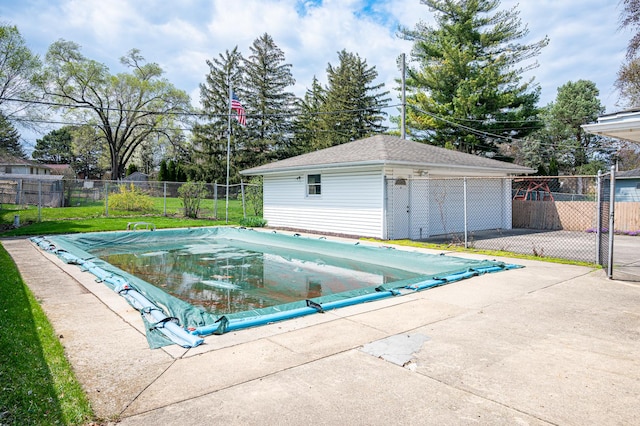 207 Muehl Dr, Lockport, IL 60441 - view of pool featuring an outdoor structure and a patio