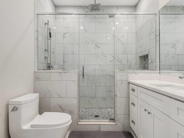 1707 S Jefferson St Unit 1, Chicago, IL 60616 - full bath featuring toilet, vanity, and a shower stall