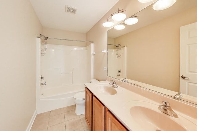 12354 S Blue Water Pkwy, Plainfield, IL 60585 - full bath featuring tile patterned floors, shower / bath combination, and double vanity