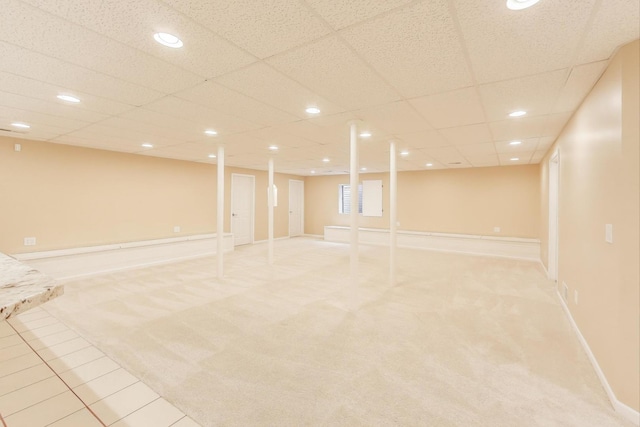 12354 S Blue Water Pkwy, Plainfield, IL 60585 - finished below grade area with light carpet and recessed lighting