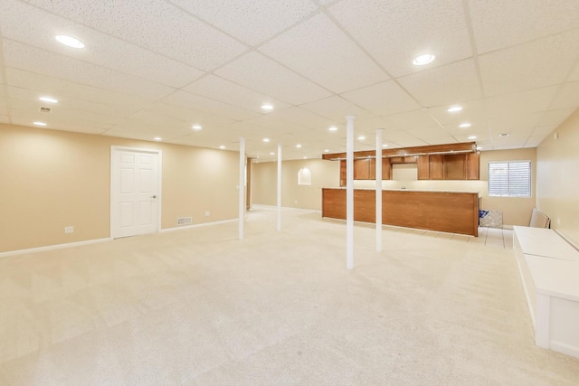 12354 S Blue Water Pkwy, Plainfield, IL 60585 - below grade area with light colored carpet and recessed lighting