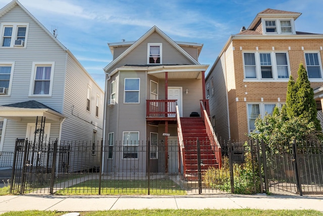 4512 S Fairfield Ave, Chicago, IL 60632 - view of front of property featuring a fenced front yard and stairway